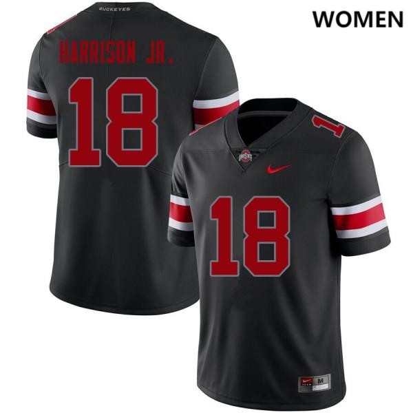 Ohio State Buckeyes Marvin Harrison Jr. Women's #18 Blackout Limited College Football Jersey 2404NEXY5